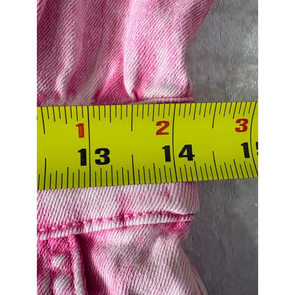 Vibrant MIU Pink Acid Wash Denim Romper Womens M Utility Y2K Barbiecore - Picture 11 of 16